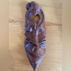 Vintage Handcrafted Wooden Wall Art with Heart Design